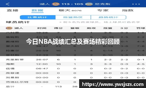 今日NBA战绩汇总及赛场精彩回顾